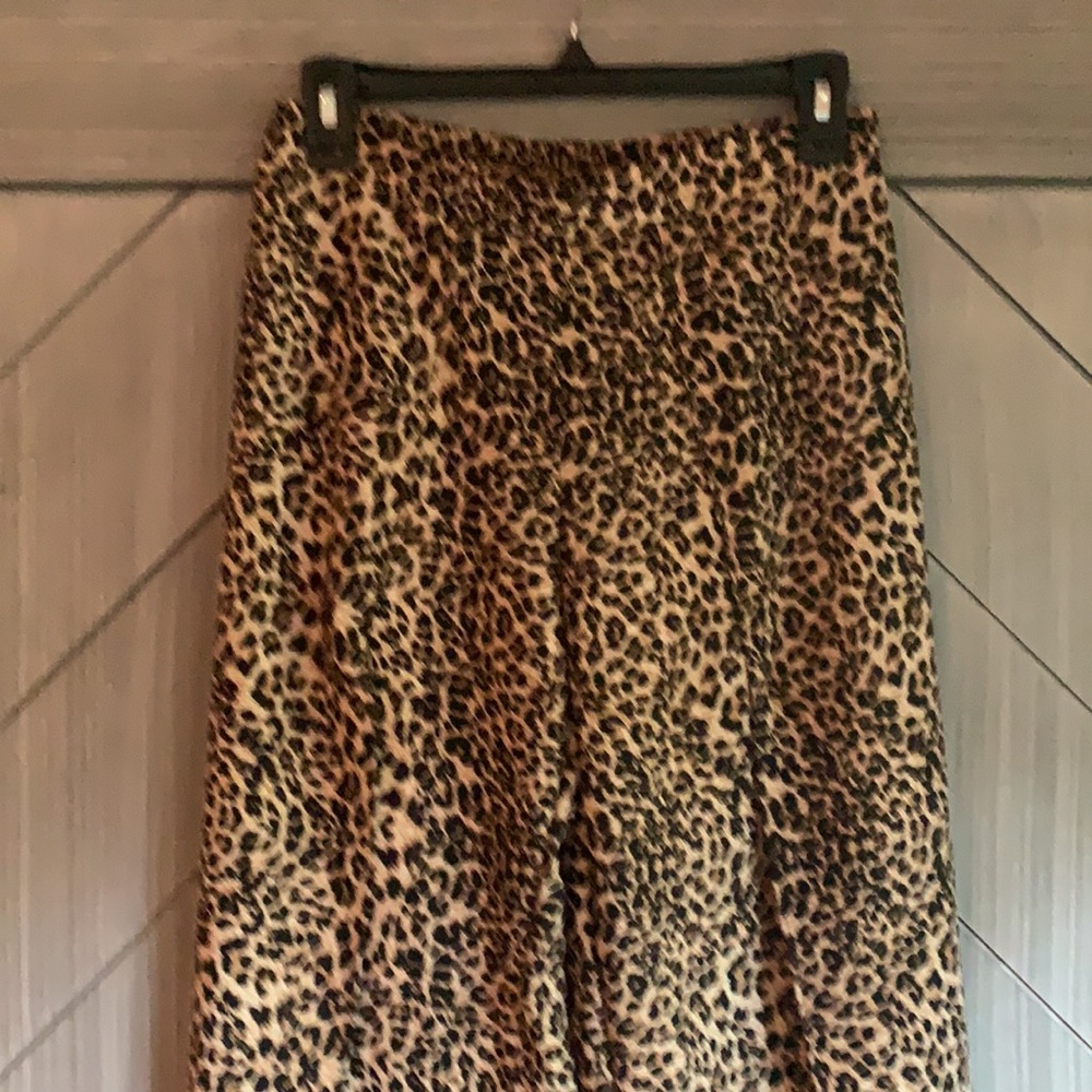 Leopard Print Side Split Pull On Pants - image 2